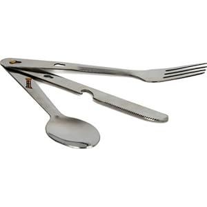 Trail Stainless Steel Camping Cutlery Set (Pack of 3) - Metallic