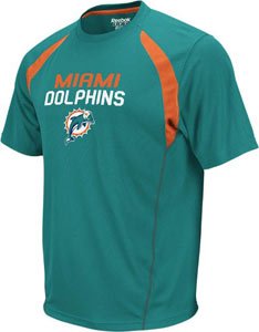 Miami Dolphins Reebok Trainer Teal Performance Shirt