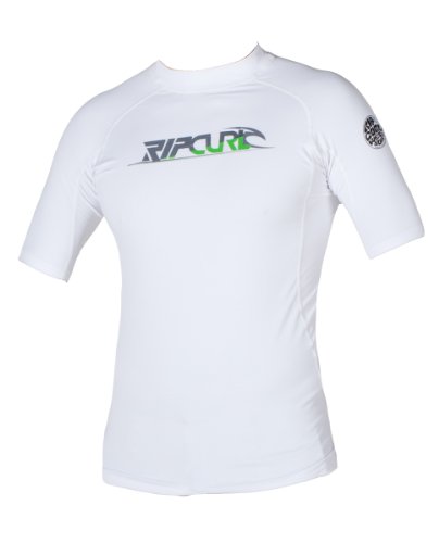 Rip Curl Classic Short Sleeve Corp Rashguard (White, X-Large)