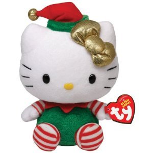 Ty Beanie Babies Hello Kitty - Green Christmas Outfit
