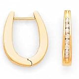 10K Yellow Gold Rbc Diamond Huggie Earrings D.25tw