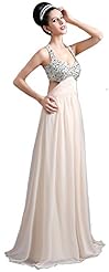 Chiffon Open-Back Floor Length Evening Dress/Prom Dress 