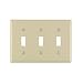 Leviton 86011 3-Gang Toggle Device Switch Wallplate, Standard Size, Thermoset, Device Mount, Ivory
