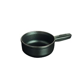 Staub 4 1 2 Inch Mini Cheese Fondue Pot, Matte Black by Staub