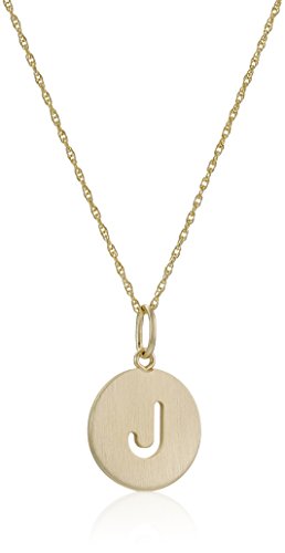 14k Gold-Filled Round Pierced Initial Disc Charm Necklace, 18