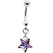 Austrian Crystal Vitrail Light Star Belly Ring