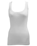 Ladies White Tank Top with Racerback, Cotton Spandex
