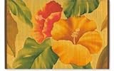 IMAGE OF Hawaiian Bamboo Placemat Vintage Hibiscus
