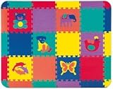 30-teiliges Puzzleteppich Puzzle-Matten Set mit Motiven von Tieren und unbedruckt aus EVA Schaumstoff, ca - 1,5 m2 - Trendmat
