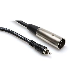 HOSA XLR (M) - RCA, 5ft.* THESE UNBALANCED CABLES ARE WIRED PIN-2-TO-TIP, PINS-3&1-TO-SLEEVE (GND).