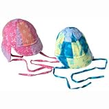 Infant Child Warm Puffy Hat Reversible Pastel Blue Patchwork Small