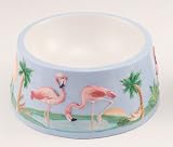 Elevated Porcelain Flamingo Pet Bowl