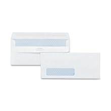 Quality Park 21418 Quality Park Redi-Seal Left-Window Security Tint Envelopes, #10, White, 500/Box