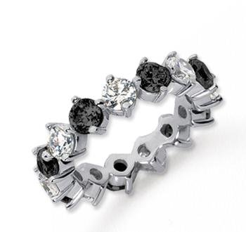 31lIHtha%2BDL 4Ct Black and White Diamond Platinum Eternity Band