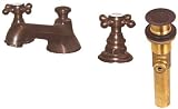 Victorian Bronze Bathroom Sink Faucet Cross Handles Set