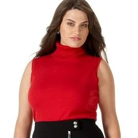 AK Anne Klein Plus Size Turtleneck Sleeveless Top