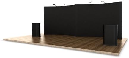 Trade Show Exhibit Pop Up Display Booth - 20' Gull Wing Display **BLACK VELCRO FABRIC**