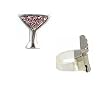 Cell Phone Charm - C27 - Antennae Jewelry - Crystal Martini Glass ~ Pink Cosmo