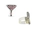 Cell Phone Charm - C27 - Antennae Jewelry - Crystal Martini Glass ~ Pink Cosmo