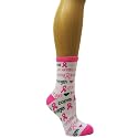 Pink Ribbon Breast Cancer Awareness Relay for Life Crew Socks Great for Fundraising Walk Survivor