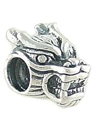 Authentic Biagi Sterling Silver Chinese Dragon Head Bead fits European Charm Bracelet
