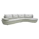 Cheryl Leather Two Piece Right Facing Sofa in Light Grey