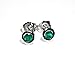 18k White Gold Natural Emerald Bezel Stud Earrings title=