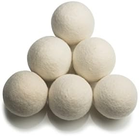 Dryer Dots Wool Dryer Balls, 6-pack (White)