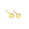 2 14K Yellow Gold Earrings Ball Stud Piercing Jewelry