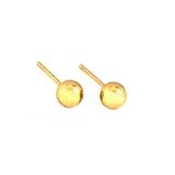 2 14K Yellow Gold Earrings Ball Stud Piercing Jewelry