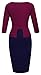 HOMEYEE Women's Elegant Chic Bodycon Formal Dress B288 (M, Burgandy+Dark Blue)
