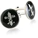 Schwarze Fleur De Lis Manschettenkn�pfe in Pr�sentationsbox