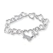 7 Sterling Silver Floating Heart Link Bracelet