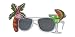 New White Palm Trees & Margarita Party Glasses