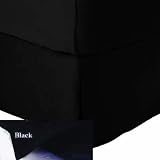 MARRIKAS 300TC Egyptian Cotton KING Bed Skirt BLACK SQUARE