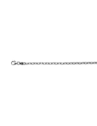 18K White Gold Oval 2.9mm Necklace 24 Inch