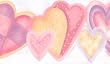 Pink and Buttercream All Hearts Wallpaper Border
