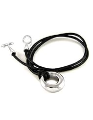 Sterling Silver Circle of Love Pendant with Leather Cord , Comes with Special Gift Pouch.