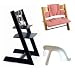 Stokke Tripp Trapp High Chair, Cushion, and Baby Rail - Black with Red Stripe Cushion