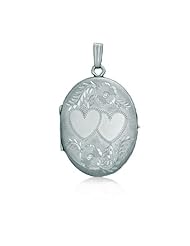 Sterling Silver Oval Pendant 4 Pictures Locket (21 x 36 mm)