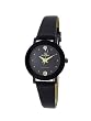 Le Chateau #955L Women's Gold Tone Black Elegant Slim Leather Strap Watch