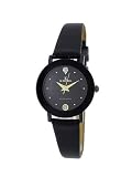 Le Chateau #955L Women's Gold Tone Black Elegant Slim Leather Strap Watch
