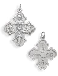Reversible Catholic Cross Medallion Pendant with 18" Steel Chain