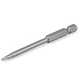 uxcell スクエアスクリュードライバービット 　メタル製 グレー　75mm長さ　2mmスクエアヘッダサイズ