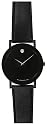 Movado Men's Sapphire Black PVD Leather Strap Watch #0605784