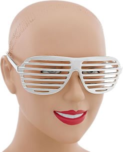 Imagen 2 de 80s Slotted Glasses - Metallic Silver (accesorio de disfraz)