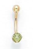 14K BELLY RING BS AUG - ES-1273