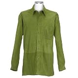 Forzieri Men's Olive Green Italian Suede Leather Shirt-Jacket
