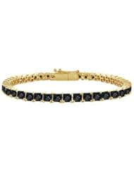 Black Diamond Princess-Cut Tennis Bracelet 14K Yellow Gold 2.00 CT Diamonds