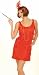 Womens 1920s Costume Red Fringe Flapper Girl Dress * Womens US XL (fit 14 to 18)